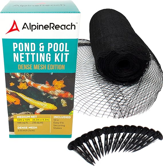 AlpineReach Koi Pond Netting Kit 4.5m x 4.5m Dense Fine Mesh Heavy