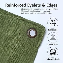 Premium Canvas Tarp 1 Pack, 6 x 8 ft, 14oz. Heavy
