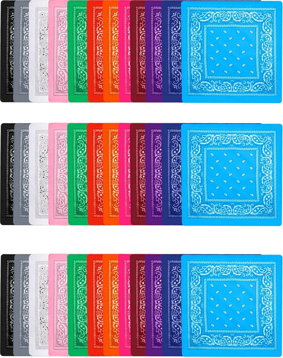 36 Pieces Paisley Cowboy Bandana Novelty Scarf Polyester Headband Handkerchief: Clothing