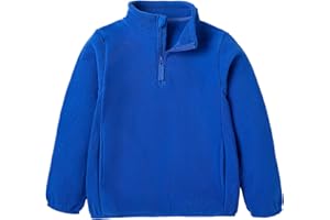 EIGIOO Toddler Boys Girls Fleece Quarter Zip Pullover Jacket Kids Lightweight Long Sleeve Outerwear 2-12 Years