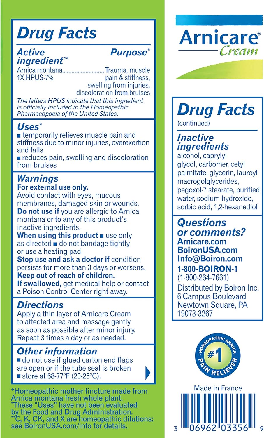Boiron Arnicare Cream Topical Pain Relief Cream, 2.5 Ounce (Pack of 1): Health & Personal Care