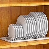 Simple Houseware Stainless Steel Plate Drying Rack with Drainboard, Chrome