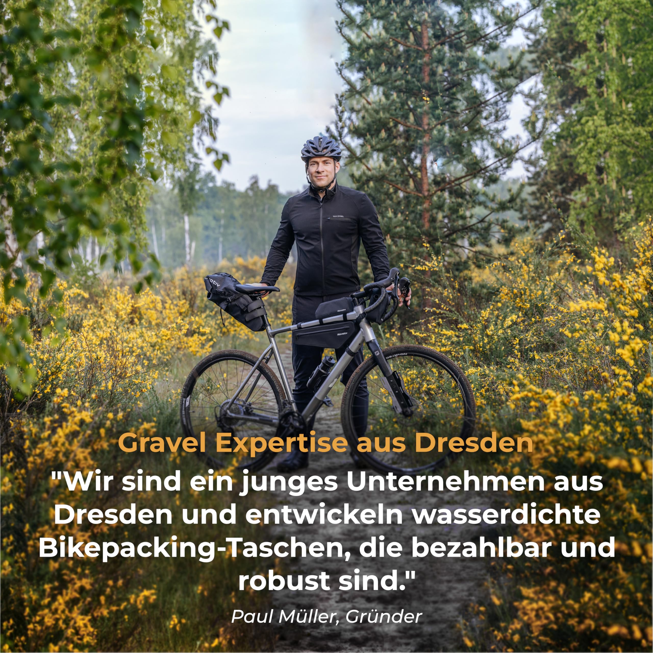 Rovativ® - Bikepacking Oberrohrtasche [1,8L] 100% Wasserdicht 6