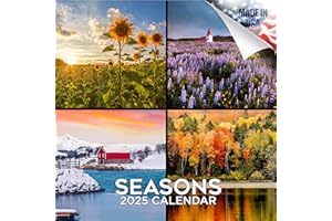 MEGACALENDARS 2024 2025 Seasons Calendar - Seasons Monthly Wall Calendar - 12 x 24 Open - Thick No-Bleed Paper - Giftable - Academic Teacher's Planner Calendar Organizing & Planning