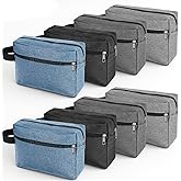 Yuanan 8 PCS Travel Toiletry Bag for Women Men, 8.66 × 6.3 inch Toiletry Bag Bulk Shaving Bags for Men Travel Hanging with Zipper Cosmetic Bags for Man Father's Day, Groomsmen Gifts-4 Colors