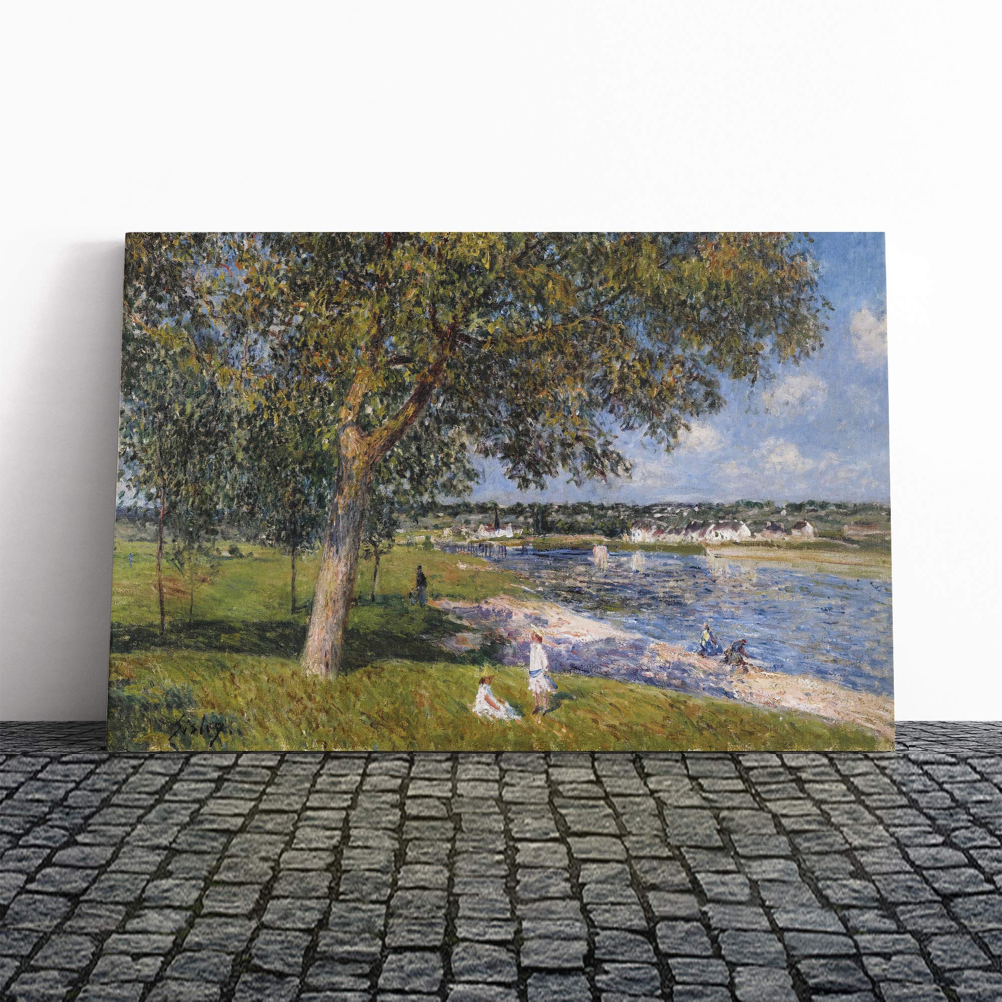 Alfred Sisley Landscape (5) Canvas Print | Gallery Wrapped 30mm Frame Wall Art | 20x14 inches | Ready to Hang | Modern Landscape Picture | Living Room Bedroom Lounge Office
