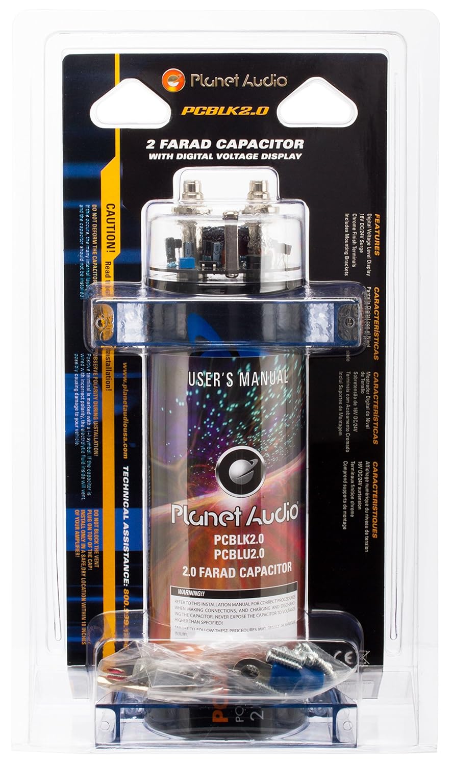 Amazon.com: Planet Audio PCBLK2.0 – 2 Farad Car Capacitor For Energy  Storage To Enhance Bass Demand From Audio System: Planet Audio: Car  Electronics