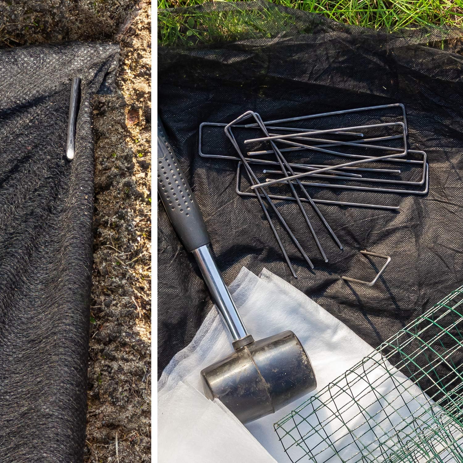 COM-FOUR® 50x Ground anchors made of carbon steel, Robust ground nails for fastening weed fleece and foils - Image 3