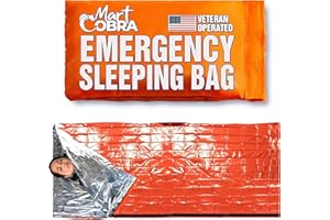 MART COBRA Emergency Sleeping Bag for Survival Gear and Supplies Life Bivy Sack Waterproof Mylar Emergency Blankets for Survival Kit Car Camping Gear Hiking Tac Bivvy Go Bags Supplies Sleep Sacks Shelter