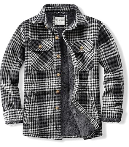 Amazon.com: KingSize Fleece Sherpa Shirt Jacket | Men's Big & Tall