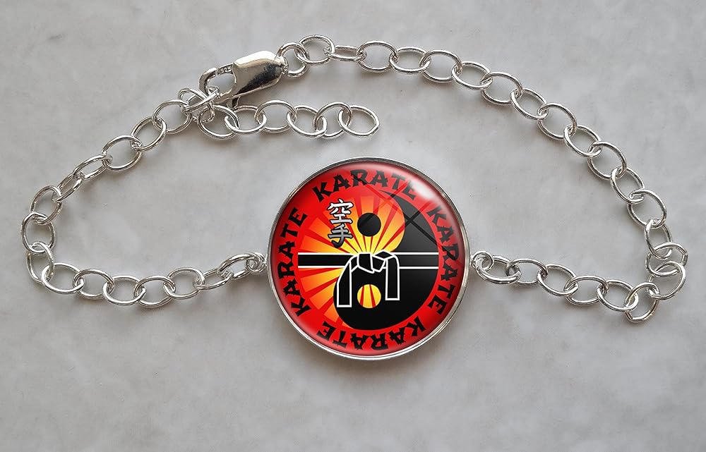 Karate Sterling Silver Charm Bracelet Handmade