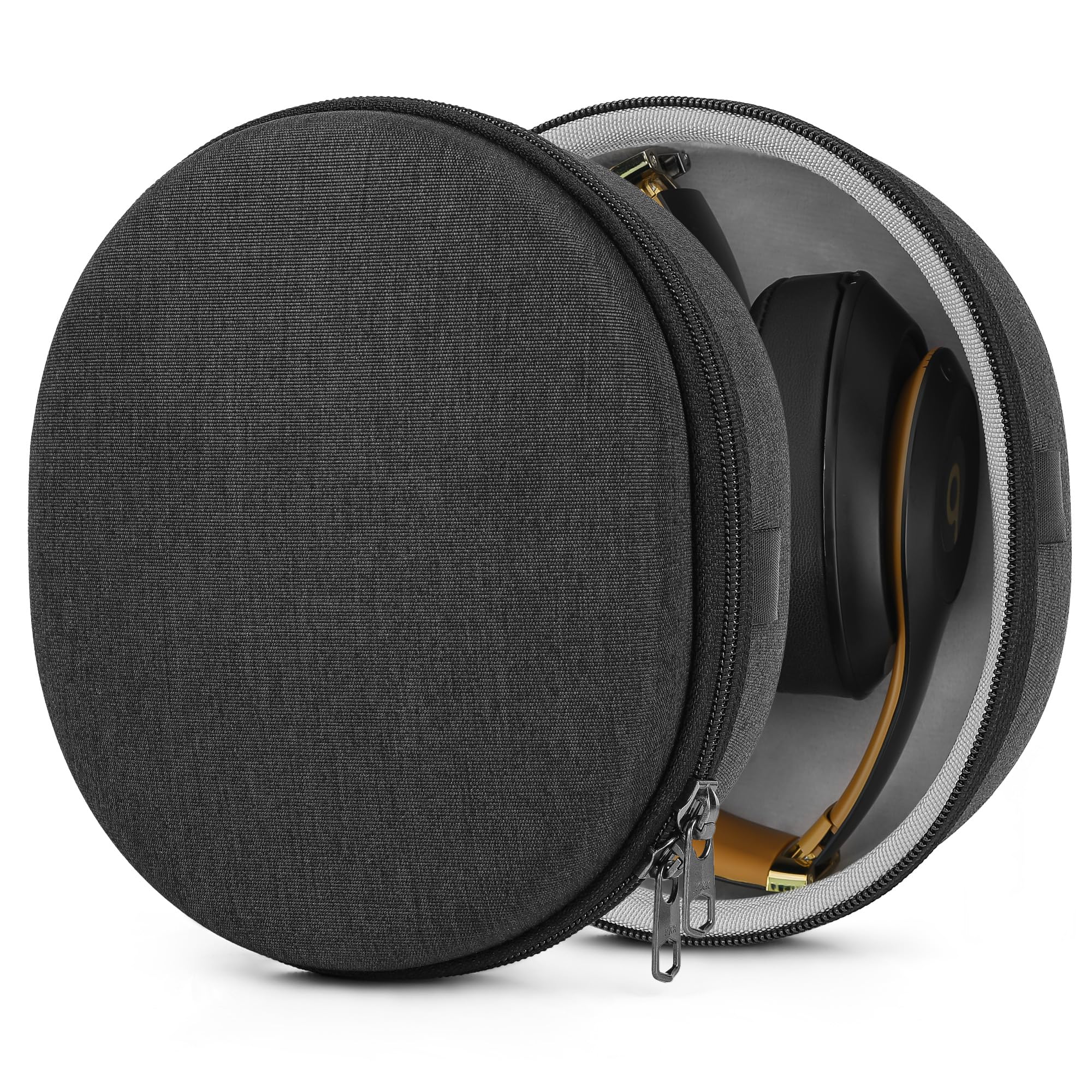 GEEKRIA Shield Headphones Case Compatible with Beats Studio Pro, Studio 3 Wireless, Studio 2, Solo Pro Headphones Case, Replacement Hard Shell Travel Carrying Bag with Cable Storage (Dark Grey)