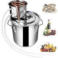 Rovisa Moonshine Still 3 Gallon 12L Water Alcohol Distiller Spirits Kit Copper Tube Home Brewing Wine Making Kit Build…