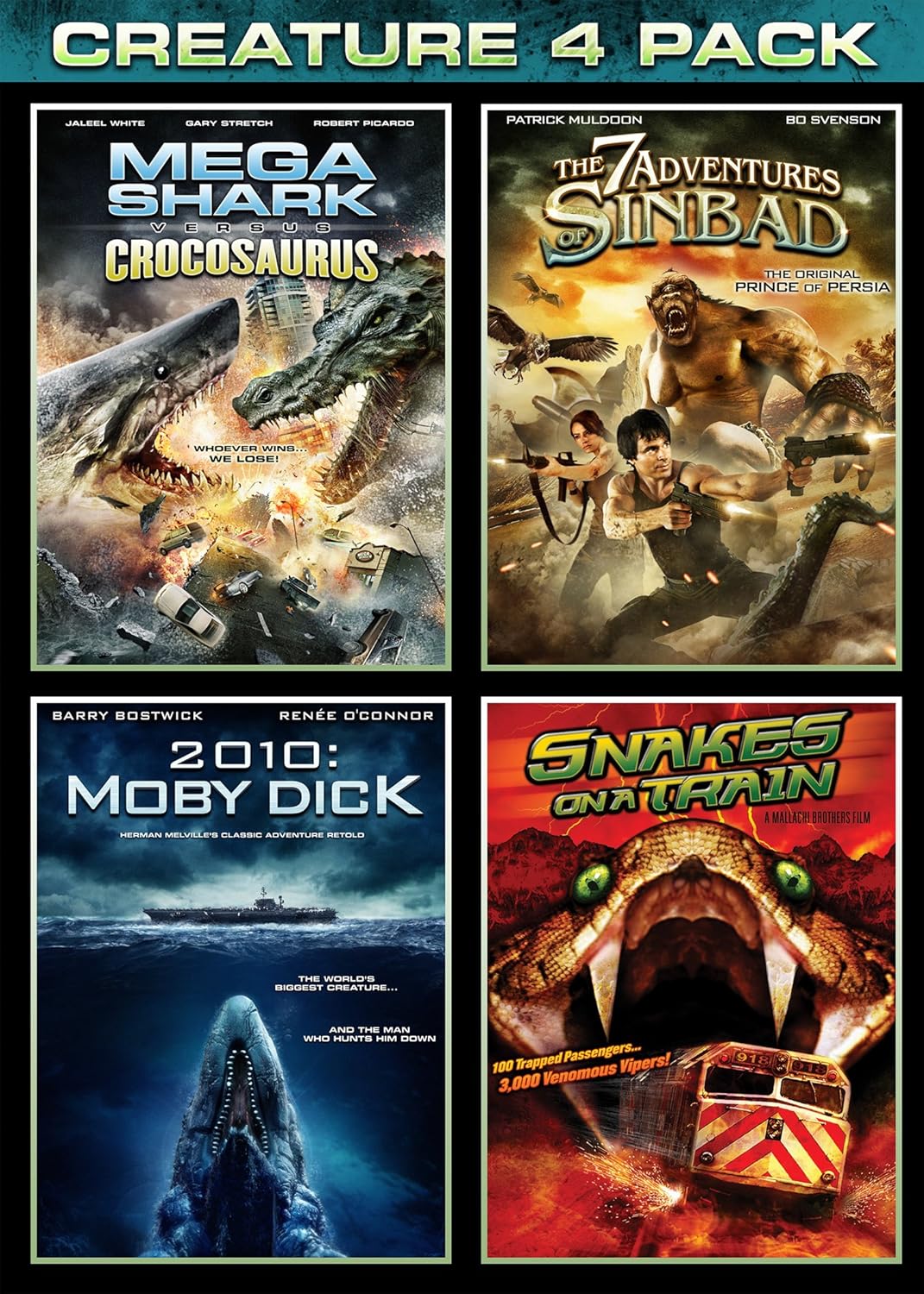 Mega Shark Vs Crocosaurus / The 7 Adventures of Sinbad / 2010: Moby Dick / Snakes on a Train