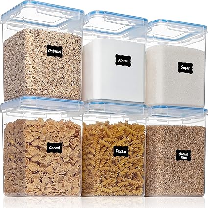 Amazon 食品保存容器 大型 密閉型 蓋付き 178オンス 5 2l フージョ 小麦粉 砂糖容器 プラスチックキッチンパントリー整理と収納 Bpaフリー 米やシリアル用オーガナイザー Hoojo 保存容器 キャニスター 通販