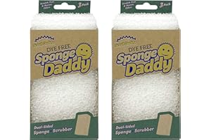 SCRUB DADDY Sponge Daddy Dye Free Sponges 3 Pack (Pack of 2-6 Sponges Total)