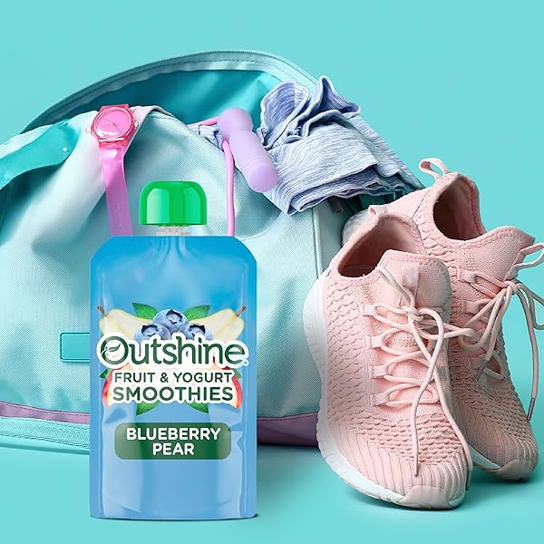OUTSHINE FRUIT & YOGURT SMOOTHIE BLUEBERRY PEAR, SMOOTHIE POUCH, YOGURT POUCH, 4PK 3.5 OZ