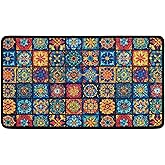 Worltoldb Moroccan Trellis Door Mat Indoor Outdoor Entrance Floor Mats Non-Slip Washable Decor Rugs 27x15 Inch