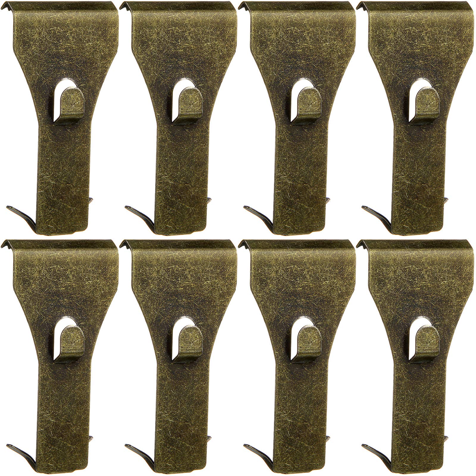 Ripeng 8 Pieces Brick Wall Clips and Hooks for Hanging Outdoors No Drill, Brick Hangers Fit 2-1/4 to 2-3/8 Inch Hooks to Hang Wall Decor, Pictures, Christmas Decorations Hangers (Bronze)