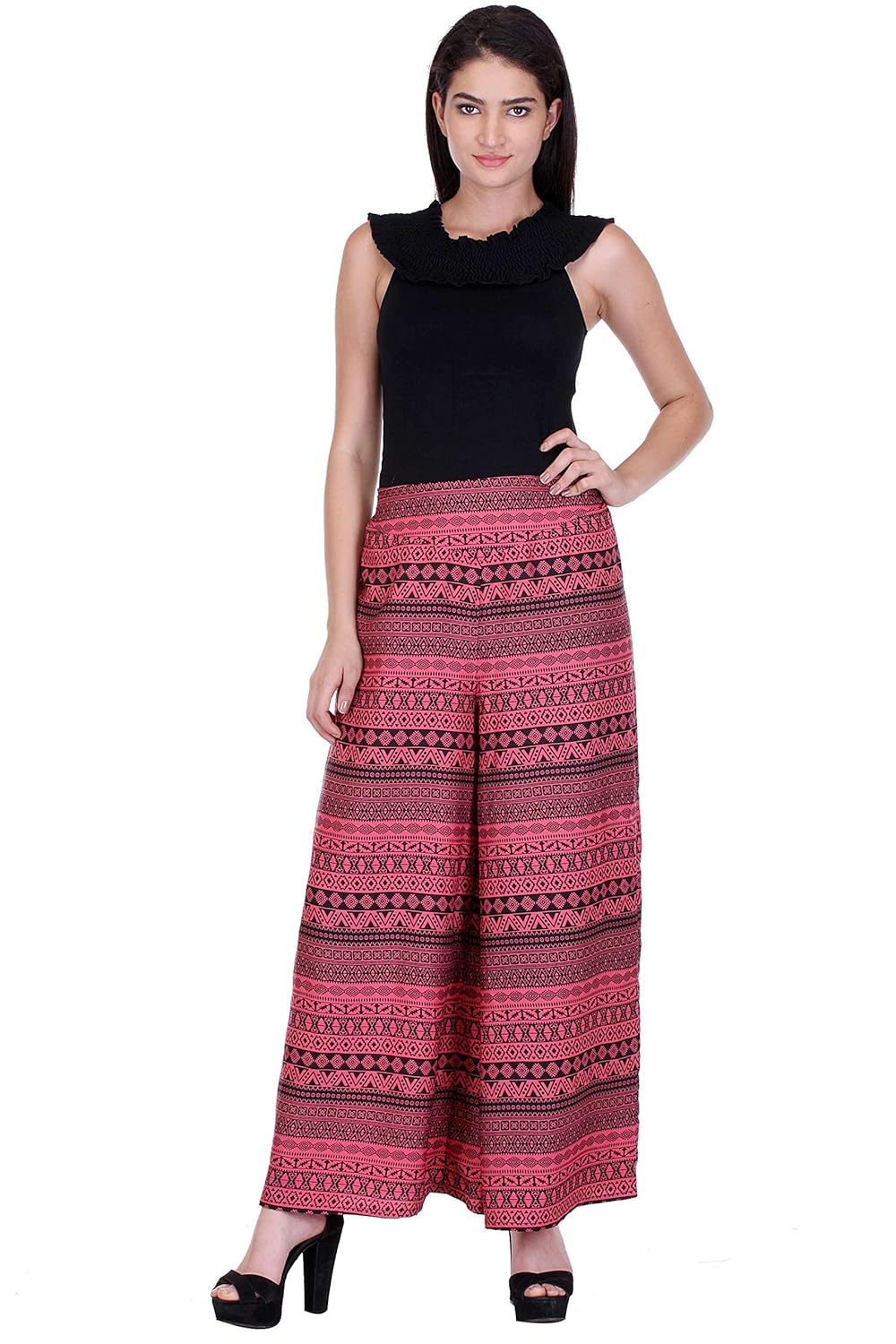 deewa pink border print palazzo