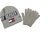 Tommy Hilfiger Boy's Reversible Logo Mix Beanie and Glove Set