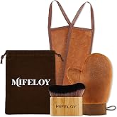 3-in-1 Self Tanning Mitt Kit &ndash; Self-Tanner Applicator Set with Back Applicator &amp; Body Brush &ndash; Streak-Free Tanning, No Orange Palms &ndash; Reusable, Washable &amp; Travel Pouch Included