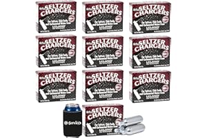 NUMBER 1 IN SERVICE Mr Fizz Co2 Cartridges Soda Chargers, 8 Gram Seltzer Food Grade Cartridge Compatible with 1 Liter Soda Siphons like iSi Liss and Mosa