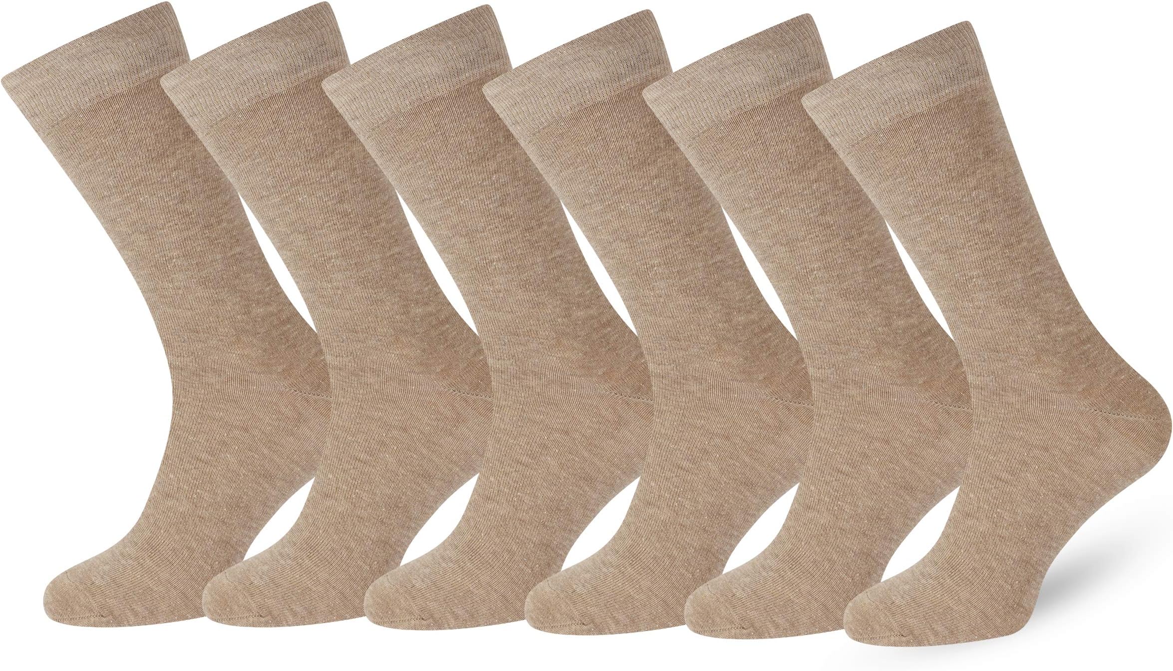 Easton Marlowe Mens Dress Socks - Plain Colors - 6 Pack Combed Cotton - Dress Socks for Men Mens Socks