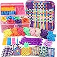 Weaving Loom Kit Toys Crafts - Arts and Crafts for Kids and Adults - Great Birthday Gifts for Girls Ages 6 7 8-12 13 Years Old - Sturdy Frame Potholder Loom Making Kits Portable Box and Craft Loops
