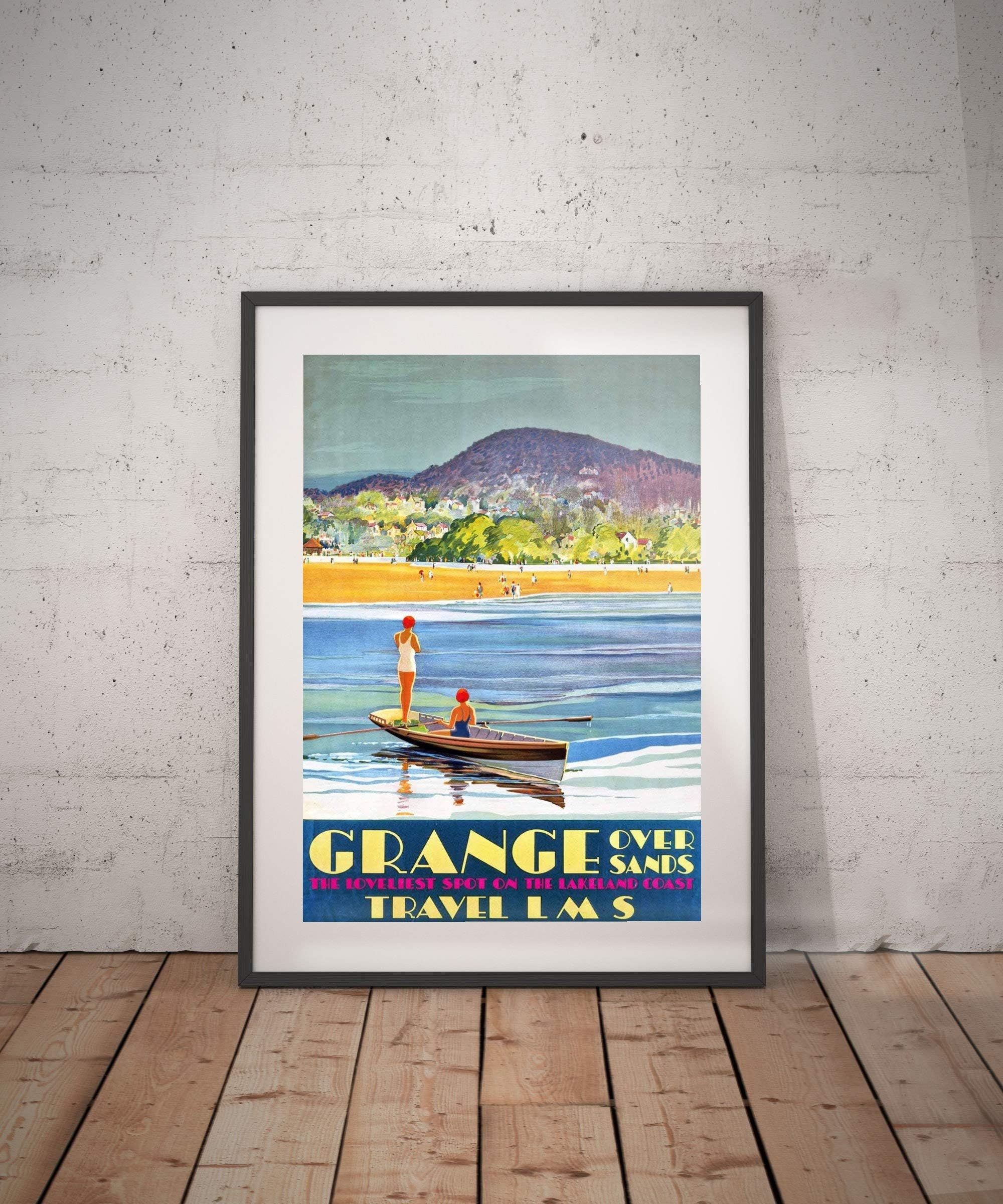 Rac76yd grange over sands grange travel poster grange poster grange print grange travel travel poster wall decor