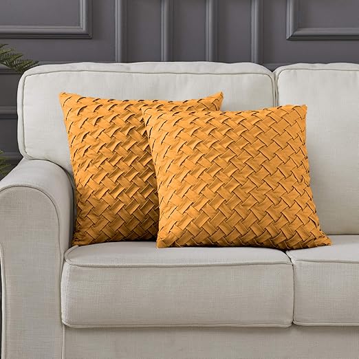 Amazon Com Longhui Bedding Orange Square Throw Pillow Cover Set