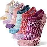 Merino Wool Ankle Athletic Running No Show Socks Cushioned Breathable Sports Warm Thick Socks for Men and Women 6 Pairs