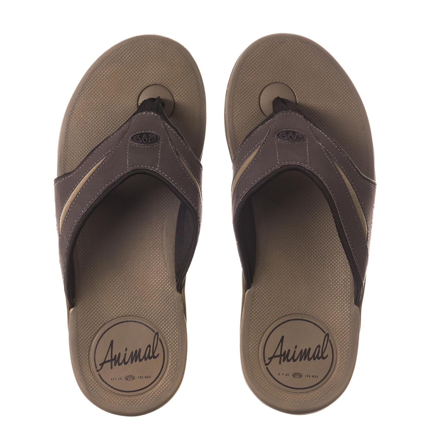 mens animal fader flip flops size 10