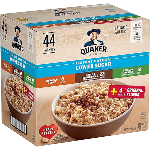 QUAKER INSTANT OATMEAL LOWER SUGAR, 4 FLAVOR VARIETY...
