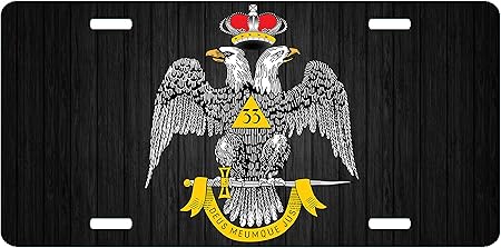 Amazon 357 Designs スコティッシュライト 33階度 メイソンナンバープレート フリーメイソン 自動車タグ ナンバーカバー ホルダー 車 バイク