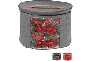 FELTECTORS Multiple Wreath Storage Container Holiday Garland Keeper Bag 20-24 Inch Small Wreaths
