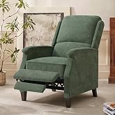 VKNOW Recliner Chair, Fabric Recliner with Adjustable Back, Green | Reclining Chair with Soft Armrest, 4 Adjustable Positions, Lumbar Support, Easy Assembly, Single Sofa for Living Room