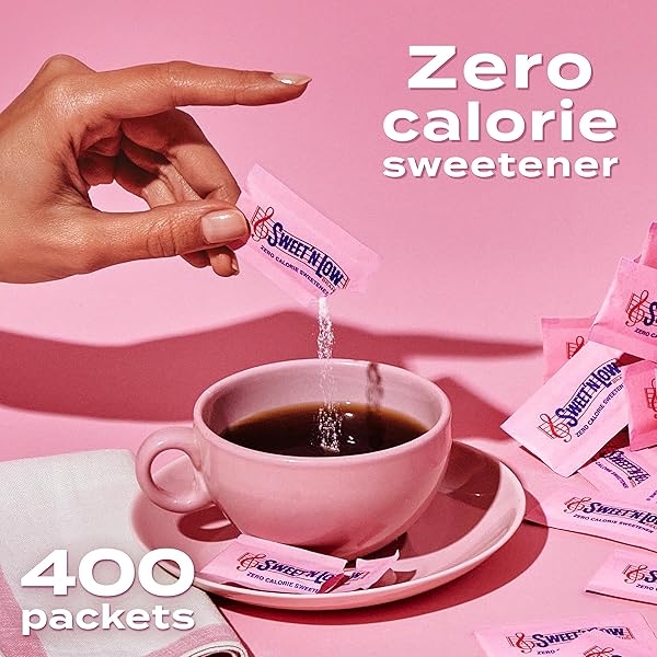 SWEET’N LOW ZERO CALORIE SWEETENER PACKETS, 400 CT, KOSHER & GLUTEN FREE, LOW GLYCEMIC INDEX, INDIVIDUAL TEA AND COFFEE SWEETENER PACKETS