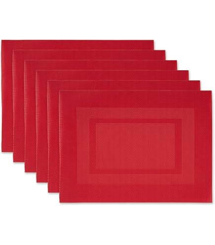 フランス製 Beauville ランチョンマット 赤 6枚セット約50×50cm Amazon.com: Panda Palm Vinyl Placemats Heat-Resistant Table Mats