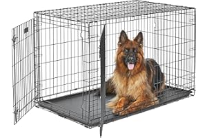 MidWest Homes for Pets Life Stages Double Door Extra Large Folding Metal 121.92cm Long Dog Crate with Divider Panel, Floor Pr