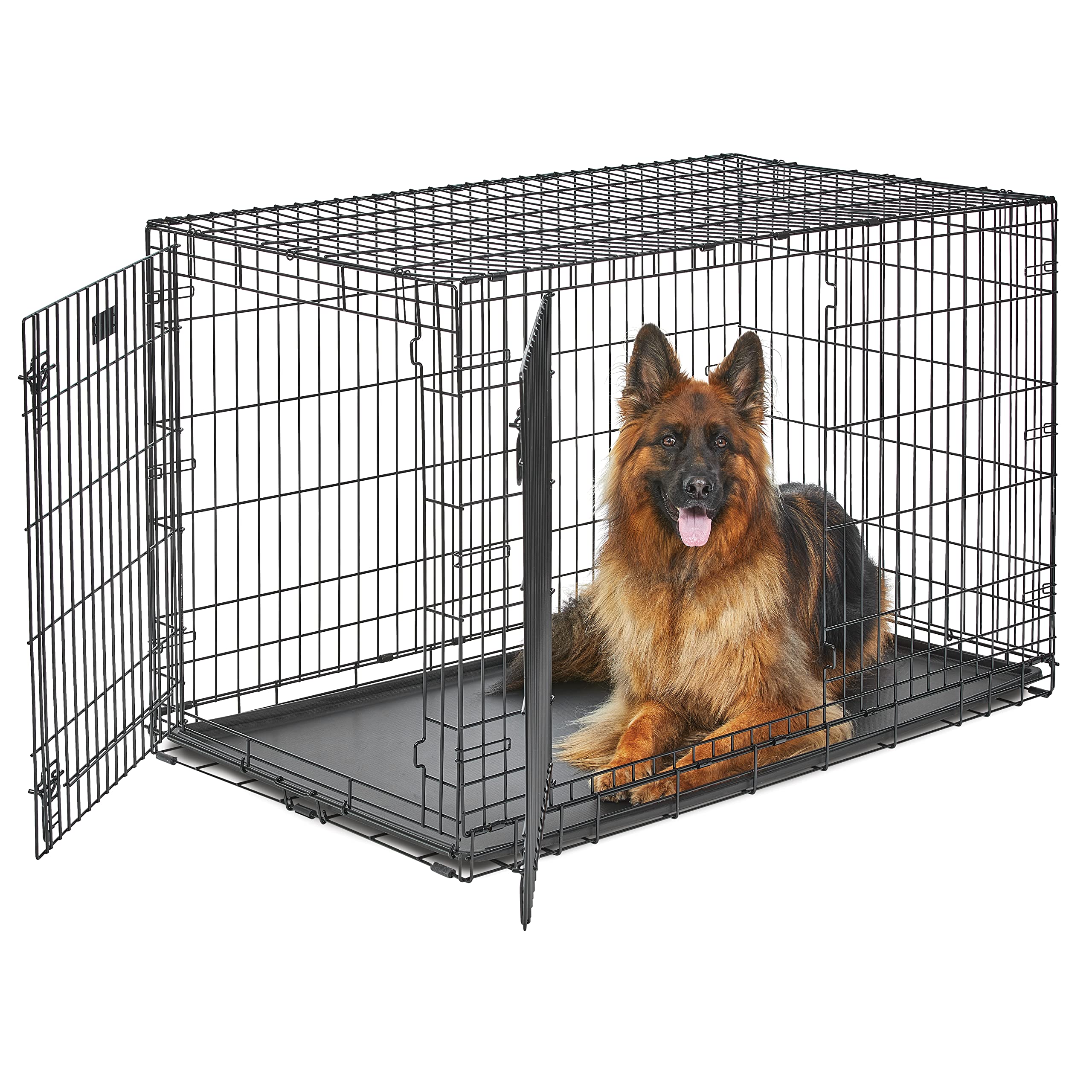 Photo 1 of MidWest Homes for Pets XL LifeStages Double Door 48-Inch Folding Dog Crate, Enhanced Security, Includes Leak-Proof Pan, Divider Panel, Handle, Rubber Feet