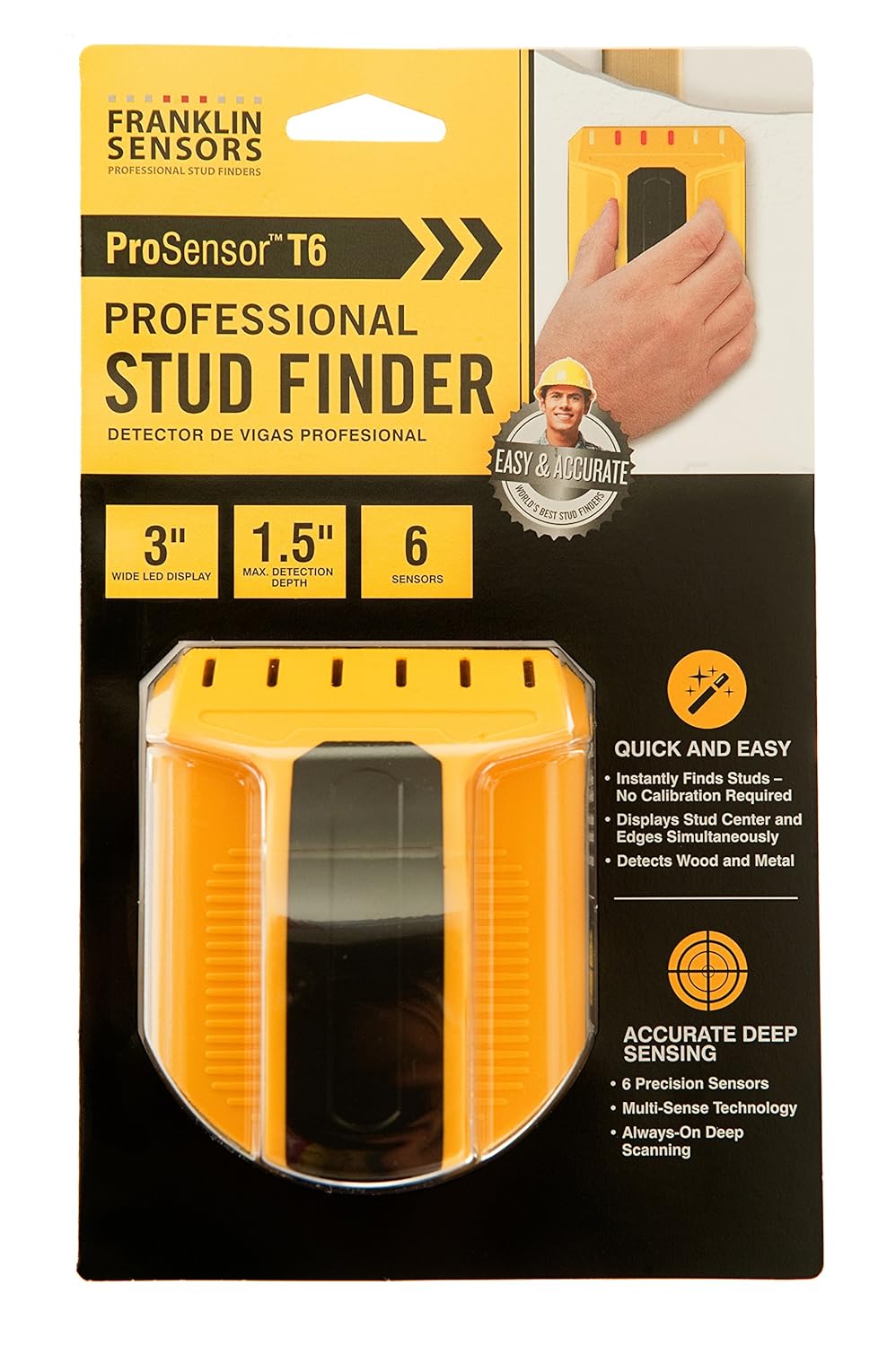 T6 Stud Finder FRANKLIN SENSORS FST602 Prosensor Stud Finders Tools