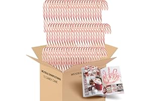 MUCHAI INNOVATIONS Candy Cane Peppermint Flavored | 72 Pieces Individually Wrapped | Free Creative Idea Booklet Included. (Red & White)