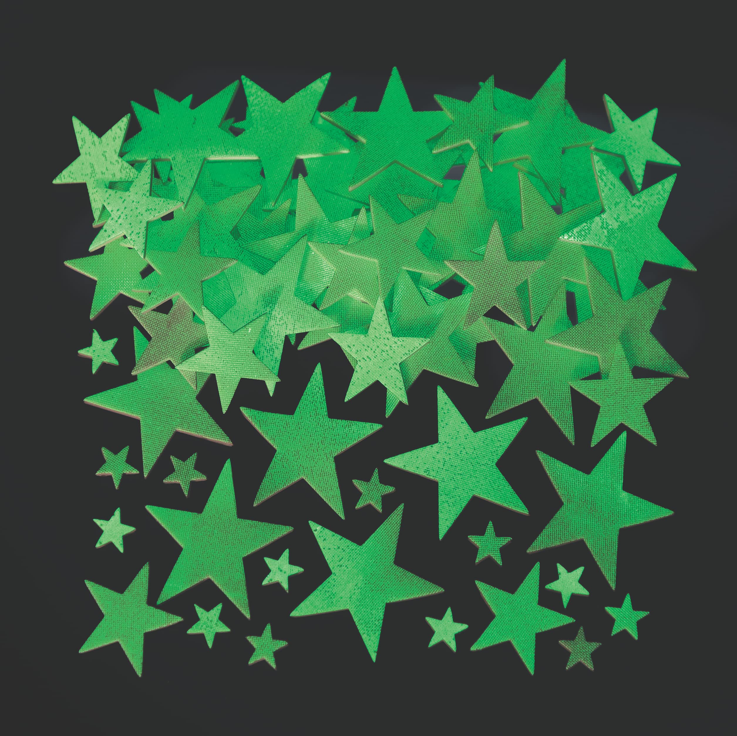 Baker Ross FE692 Glow in the Dark Star Foam Stickers - Pack of 195, Kids Stickers, Ideal for Children's Arts and Crafts Projects, Great for Card Making and Scrapbooking