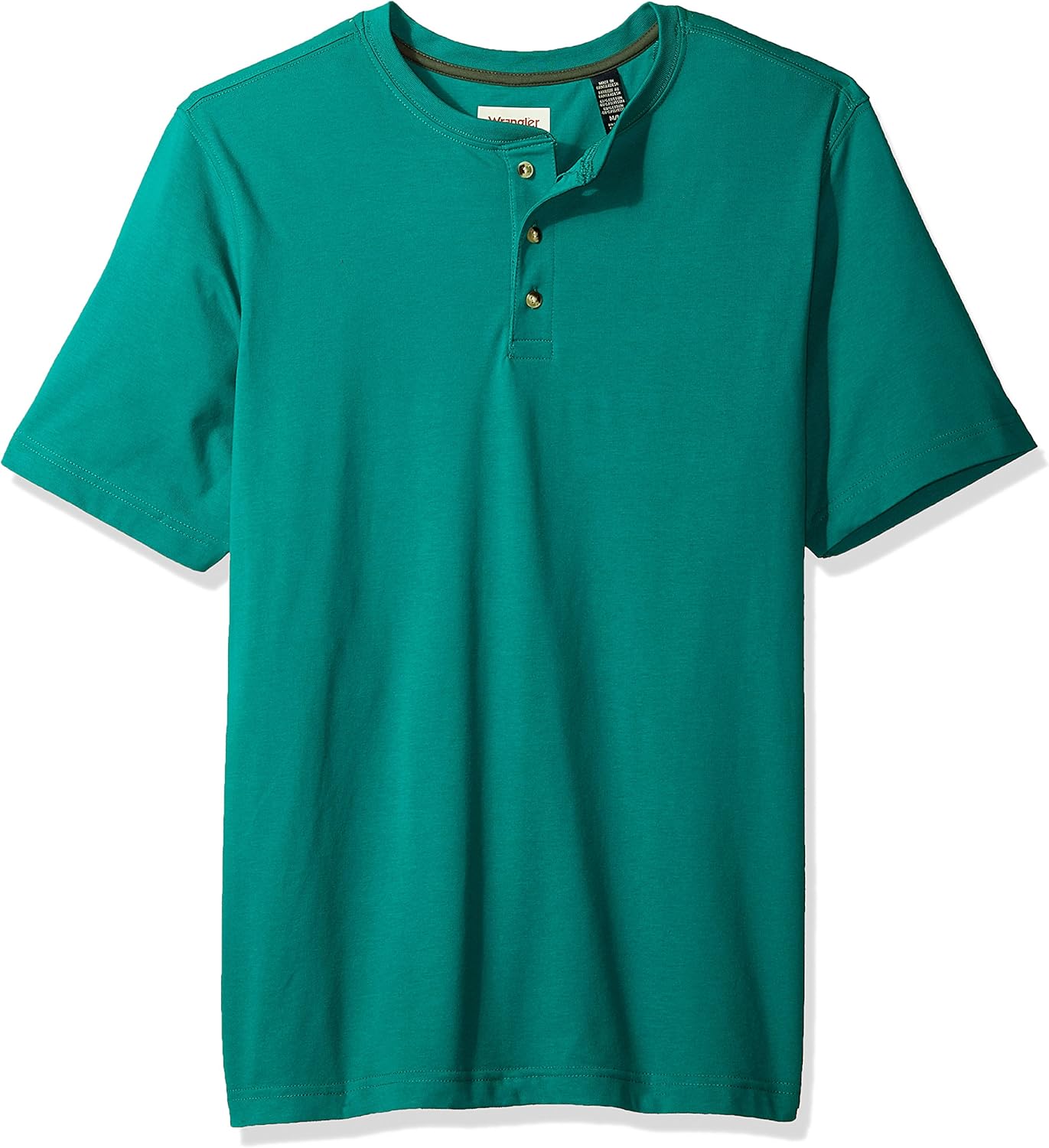 Wrangler Authentics Men's Short Sleeve Henley Tee at  Men’s Clothing store
