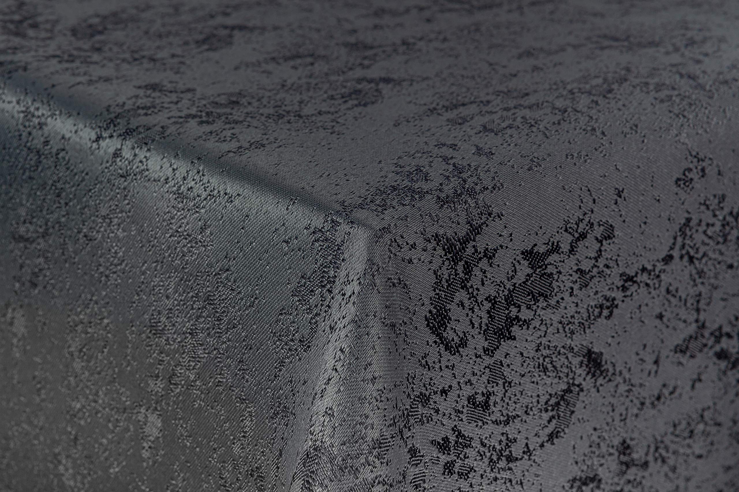 First-Tex tablecloth damask jacquard brilliant mottled 130x220 square in grey with straight hem edge