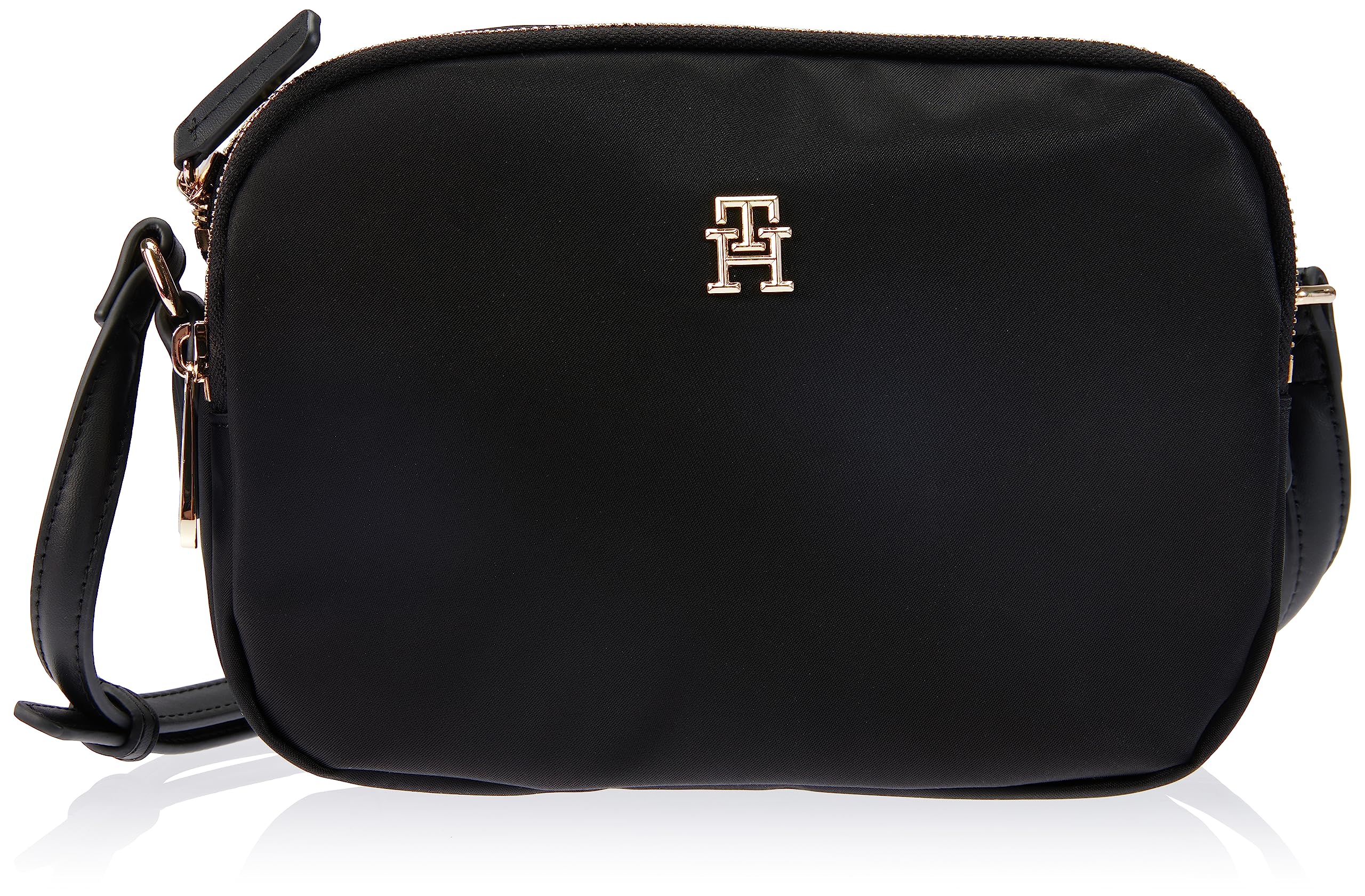 Tommy Hilfiger Women's Crossbody Bag Poppy Crossover Shoulder Bag, Black, One Size