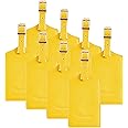 Travelambo 8 Pack Luggage Tags Faux Leather for Suitcases Travel Bag Labels with Protection Cover ID