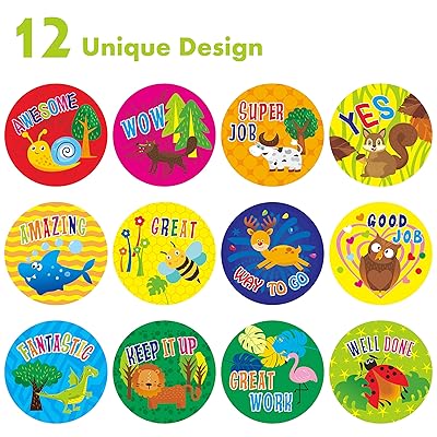 Buy 2112 Pcs Teacher Reward Encouraging Motivational Sticker Mega Pack In 12 Lovely Cartoon Animal Designs Each Measures 1 In Diameter Online In Turkey B0858xp5bs