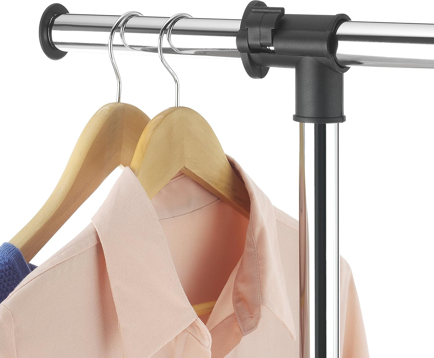 Whitmor Deluxe Adjustable Garment Rack - Rolling Clothes Organizer - Black and Chrome: Home & Kitchen